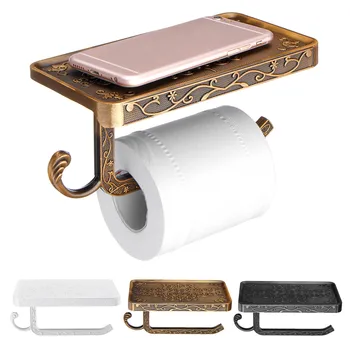 Антикварная резная бумага для ванной комнаты из цинкового сплава, Держатель для мобильного телефона с полкой, Вешалка для полотенец, Держатель для туалетной бумаги, Коробки для салфеток