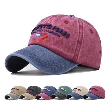 Бейсбольная кепка Солнцезащитная кепка, подходящая по цвету кепка для мытья водой, весенне-осенняя кепка, уличная кепка, Дышащий СПОРТИВНЫЙ ЧЕЛОВЕК, американский флаг