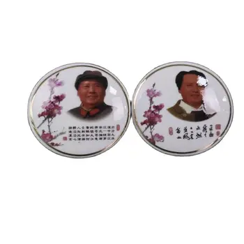 Белый фарфоровый медальон Культурной революции Председателя Мао, 12 комплектов поэтических значков