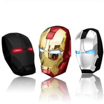Беспроводная игровая мышь Marvel Iron Man со светодиодной подсветкой и бесшумной функцией, мышь-ресивер 2.4G для ПК, ноутбука, офиса