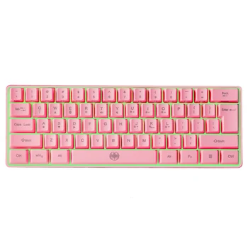 Беспроводная клавиатура с 61 клавишей, Двухрежимная клавиатура BT + 2.4 G с эффектом RGB-подсветки, Двухцветная крышка для ключей из АБС-пластика для литья под давлением