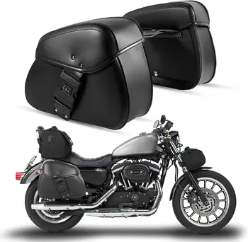 Боковая сумка для заднего сиденья мотоцикла, Седельная Сумка С Паролем, Пряжка, Сумки Для Инструментов, Искусственная Кожа, Черный, Универсальный для Harley Bmw, Suzuki, Kawasaki