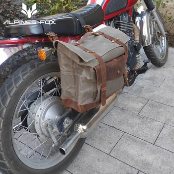 Боковая сумка для мотоцикла Vintage Cruiser, седельная сумка для мотоцикла, универсальная водонепроницаемая холщовая сумка для шлема для скутера Triumph Aprilia
