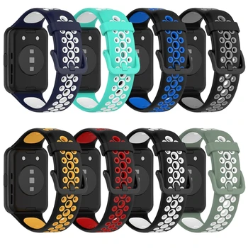 Браслет, защищающий от пота, совместим с Huawei Watch fit 2 двухцветными регулируемыми силиконовыми лентами, сменный ремешок для умных часов