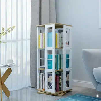 Вертикальный книжный шкаф с орнаментами, простой вращающийся шкаф для хранения, сращивание для чтения, уголок для чтения, кабинет в конференц-зале