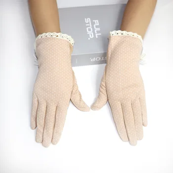 Весенне-летние солнцезащитные перчатки, женские хлопковые перчатки для верховой езды, солнцезащитный козырек с защитой от ультрафиолета, тонкие нескользящие перчатки с принтом, короткие перчатки