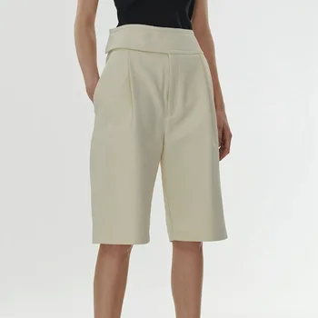 Весенне-летние шорты 2020, повседневные женские шорты с высокой талией и длиной до колен.