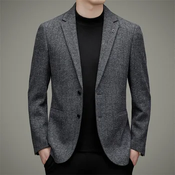Весенний Новый костюм 2023, мужской костюм в корейском стиле, Верхнее деловое повседневное одиночное пальто West из шерсти, пальто Benxi, мужская одежда