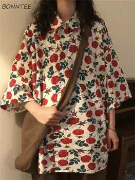 Винтажные рубашки с принтом, женская мешковатая эстетика, одежда в стиле харадзюку, классические японские стильные модные камзолы, унисекс, Персональная одежда