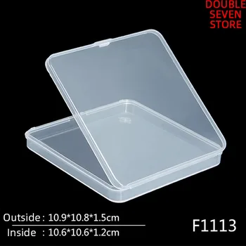Внутри 10.6*10.6*1.2 см Пластиковый Плоский квадратный электронный ящик для хранения из полипропилена, полупрозрачная коробка