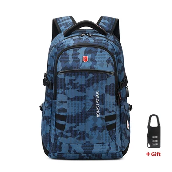 Водонепроницаемый 15,6-дюймовый Рюкзак для ноутбука, мужской рюкзак с USB-зарядкой, Швейцарский рюкзак для путешествий, Женский рюкзак, Мужская школьная сумка Mochila