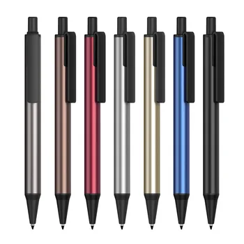 Выдвижные металлические шариковые ручки, сине-черные чернила средней плотности 1,0 мм, гладкие ручки для письма в офисе бизнес-школы
