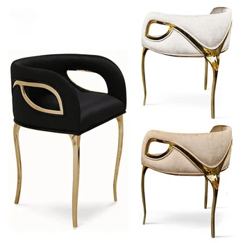 Высококачественная Легкая Роскошная Мебель для столовой Современная роскошная гостиничная мебель металлический гостиничный барный стул
