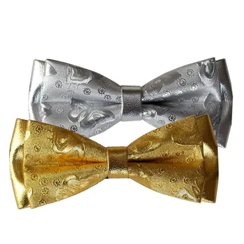 Высококачественный золотой галстук-бабочка для свадьбы, делового банкета, костюма, рубашки, модного галстука-бабочки для жениха, мужских украшений, подарков