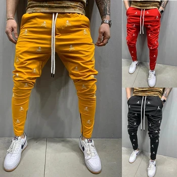 Горячая распродажа весны и осени 2021 года, дышащие мужские брюки в стиле хип-хоп с 3D-печатью, повседневные тонкие брюки-карандаш для бега трусцой