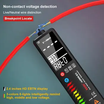 Гц Тестовый ЖК-ДИСПЛЕЙ 2,4-дюймовый цифровой умный мультиметр, детектор напряжения, тестер бесконтактного провода под напряжением, тестер напряжения цепи