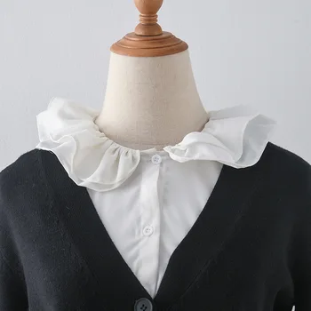 Двухслойный искусственный воротник для женской рубашки, съемный воротник, топ с накладным воротником, съемный свитер для девочек, рубашка, аксессуар для одежды