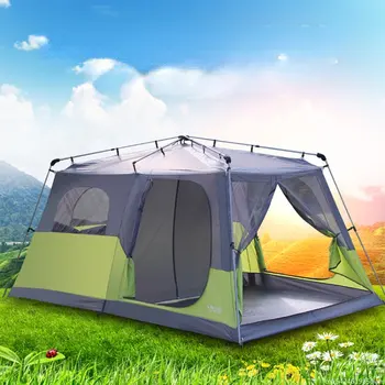 Двухспальная Автоматическая палатка для 4-5-8 человек, Двухслойная, Защищающая от дождя, Пляжная Многопользовательская палатка для кемпинга на открытом воздухе с большим пространством.