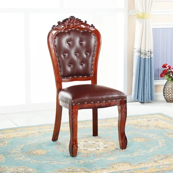 Деревянное кожаное обеденное кресло Nordic Soft, дизайнерское кресло для ресторана, Эргономичная мебель для спальни, кухонная мебель El Hogar Mzy