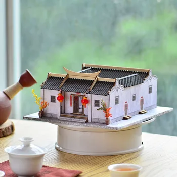 Деревянные кукольные домики своими руками Миниатюрные Строительные Наборы С мебелью Китайский Древний Город Casa Кукольный Домик Игрушки Для взрослых Подарки