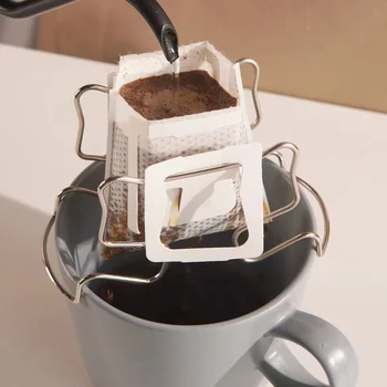 Держатель кофейного фильтра из нержавеющей стали, Многоразовые уличные фильтры для чая, корзины для капельниц, полка для бумажных пакетов для капельниц для кофе