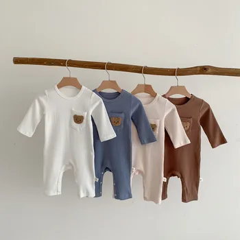 Детская одежда 5000B, комбинезон для мальчика, весна и осень 2023, Новая одежда для скалолазания Pit Solid Color Bear, цельная одежда для мальчика