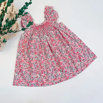 Детская одежда Модное платье с цветочным принтом на День Рождения, Милое платье принцессы, Лохматая юбка, повседневная одежда