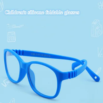 Детская оправа для очков, детские очки, блокирующие синий свет, компьютерные гибкие очки, UV400, антибликовый фильтр 2-10 с веревкой