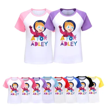 Детские 3D Хлопковые футболки A for Adley, Футболка с круглым вырезом и коротким рукавом, Детская одежда, Осенняя Спортивная Одежда, Пуловеры Для мальчиков и девочек, Топы 2023
