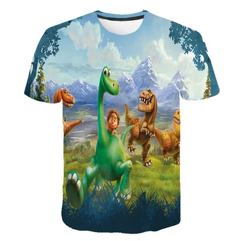 Детские футболки с динозаврами для мальчиков и девочек, 3D футболки с героями мультфильмов, детские повседневные футболки, детские футболки с принтом от 3 до 14 лет