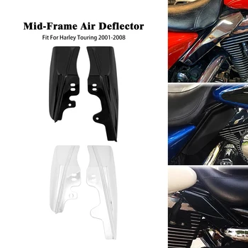 Дефлекторы Воздушного Теплозащитного Экрана Средней Рамы Мотоцикла Черный/Хром Для Harley Touring Electra Street Glide Road King FLTR FLHX 2001-08