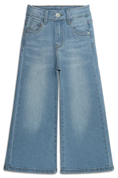Джинсы-клеш для девочек KIDSCOOL SPACE, джинсовые брюки Little Big Girl с высокой эластичностью и широкими штанинами