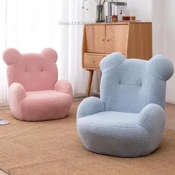 Диван-кресло с медведем, милое детское одноместное мультяшное сиденье, мини-ленивый детский диван из овечьего флиса, простой