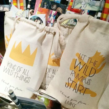 Дикие чудовищные вещи - Персонализированные сумки для подарков - Набор сумок для подарков на 20 дней рождения - Wild Rumpus - King - party