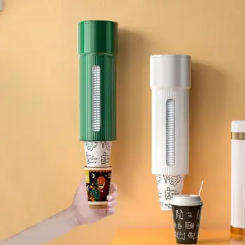Диспенсер для кухонных чашек Диспенсер для одноразовых бумажных стаканчиков Настенный Пластиковый Держатель диспенсера для воды Контейнер для стаканов Рамка для бумажных стаканчиков