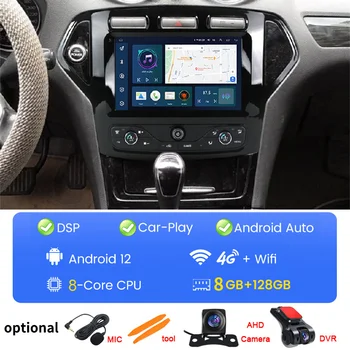 Для Ford Mondeo 4 2006-2010 IPS QLED Экран Автомобильный Радиоприемник Мультимедийный Видеоплеер Навигация GPS Android 12 2din 2 Din Dvd Carplay
