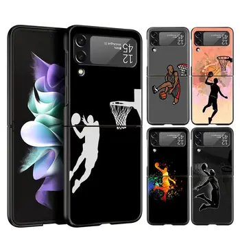 Для Samsung Galaxy Z Flip 3 4 5G Жесткий Черный Складной ПК Чехол Для Телефона Баскетбольный Верняк Для Samsung Z Flip3 Крышка Защитная Оболочка