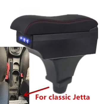 Для Volkswagen Jetta коробка подлокотника Для классического автомобиля Jetta коробка подлокотника Центральный ящик для хранения Дооснащение USB зарядкой Автомобильных Аксессуаров