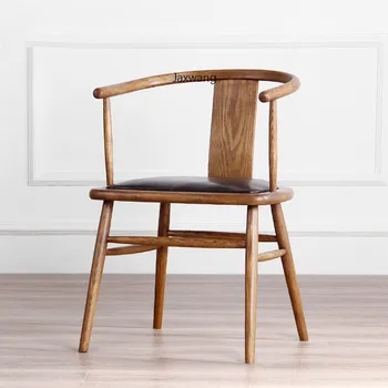 Домашний обеденный стул Американский стул Новый китайский Классический стул из массива дерева Простое кресло для отдыха в скандинавском стиле Обеденные стулья для гостиничного кабинета