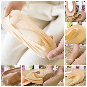 Дышащая стелька для массажа стоп с 3D аркой, медицинские женские летние носки, носки из ледяного шелка, стельки для ходьбы с мелким горлышком