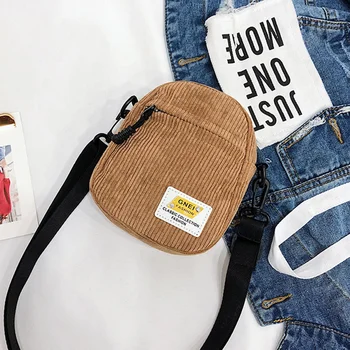 Женская мини-холщовая сумка через плечо, маленькая сумка-мессенджер из вельветовой ткани для ключей, телефона, розовые сумки через плечо, милая сумочка на молнии для девочек.