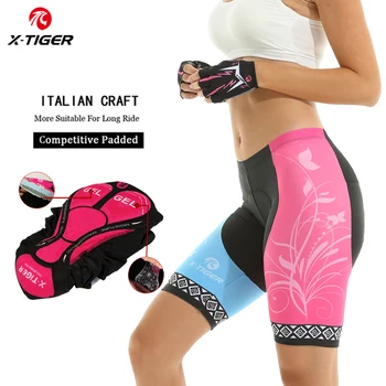 Женские летние велосипедные шорты X-TIGER Coolmax с 3D подкладкой, противоударные Велосипедные шорты MTB Breathble, дорожные Сверхэластичные Велосипедные шорты