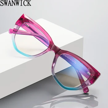 Женские очки Swanwick anti blue light с прозрачными линзами TR90, оправа для очков 