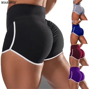 Женские спортивные шорты, эластичные бесшовные шорты для йоги, женские летние повседневные колготки для фитнеса с высокой талией и пуш-апом, брюки для тренировок в тренажерном зале.
