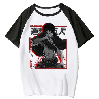 Женские футболки Attack on Titan с рисунком harajuku, забавная футболка, женская одежда y2k
