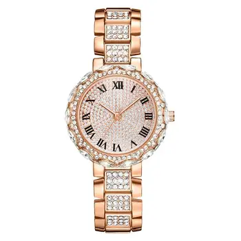 Женские часы Full Sky Star с бриллиантовой инкрустацией, модные деловые кварцевые часы, золотые наручные часы Relógios Feminino из нержавеющей стали