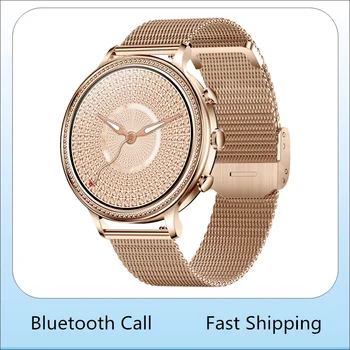 Женские Часы Smarrt с 1,39 дюймовым Полным Сенсорным Экраном Bluetooth Call Пользовательский Циферблат Whatsapp Reminder Водонепроницаемые Умные Часы IP67