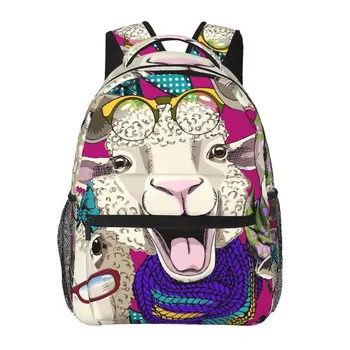 Женский Мужской рюкзак, очки для смеха овец, красочный узор, женская сумка для путешествий, Мужской рюкзак для ноутбука, сумка для книг