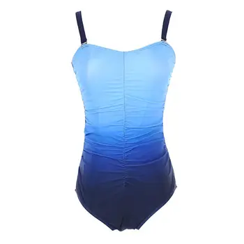 Женский пляжный цельный купальник, сексуальный синий градиентный купальник с длинным рукавом, облегающее женское бикини, простота самосовершенствования