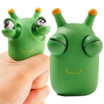 Забавная игрушка для выжимания лопнувшего глазного яблока, зеленые игрушки для прищипывания гусеницы для взрослых и детей, игрушка-непоседа для снятия стресса, Креативная декомпрессионная игрушка